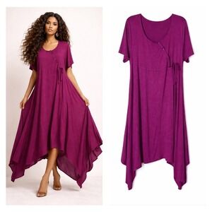 Taillissime Women Asymmetric Maxi Dress Medium Art to Wear Artsy Lagom Oversized